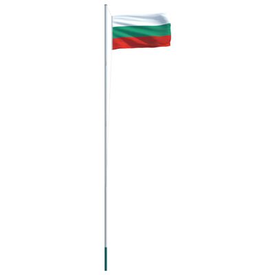vidaXL Bulgariens flagga och flaggstång i aluminium 6,2 m