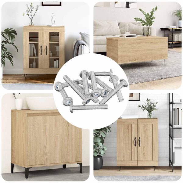 vidaXL L&aring;gskruv Enf&auml;rgad 12 pcs Silver M6 x 35 mm St&aring;l