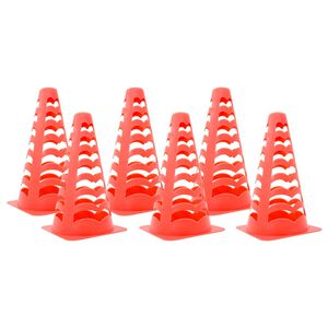 vidaXL Fotbollskoner 6 st stapelbara orange 13x13x22,5 cm