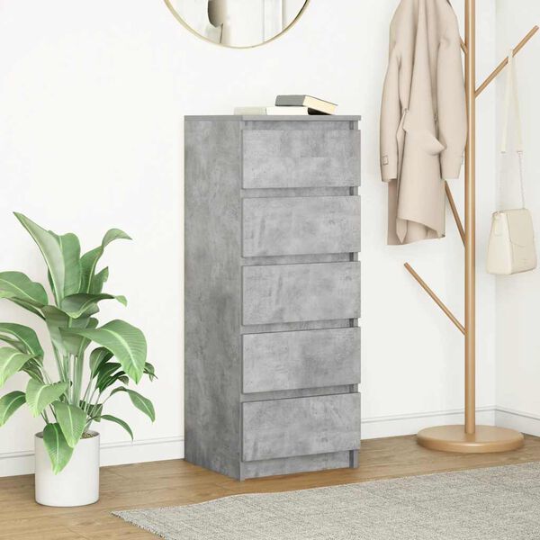 vidaXL Sk&auml;nk med l&aring;dor betonggr&aring; 37,5x35x99 cm konstruerat tr&auml;