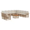 vidaXL Utomhussoffset 12 st 11-sits Naturlig och Creamvit Polyester