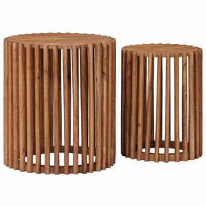 vidaXL Sidobordsset med lagring med d&ouml;rr Brun 40 x 40 x 45 cm