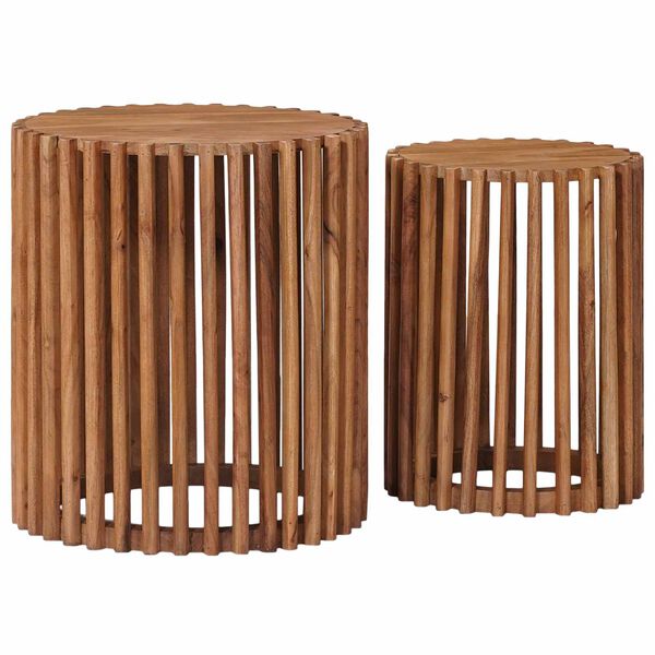 vidaXL Sidobordsset med lagring med d&ouml;rr Brun 40 x 40 x 45 cm