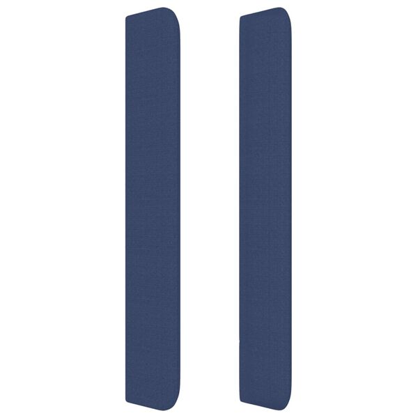 vidaXL S&auml;nggavel med kanter bl&aring; 93x16x118/128 cm tyg