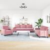 vidaXL Soffgrupp med dynor 3 delar rosa sammet