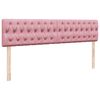 vidaXL Ottoman sängram med madrasser rosa 200x200 cm sammet