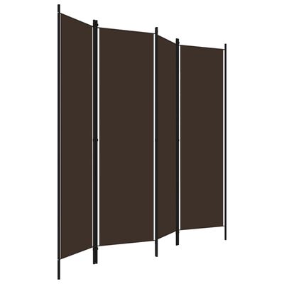 vidaXL Rumsavdelare 4 paneler brun 200x180 cm