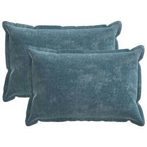 vidaXL Kudd&ouml;verdrag 2 pcs HOUTEN Bl&aring; 50 x 70 cm Chenilletyg