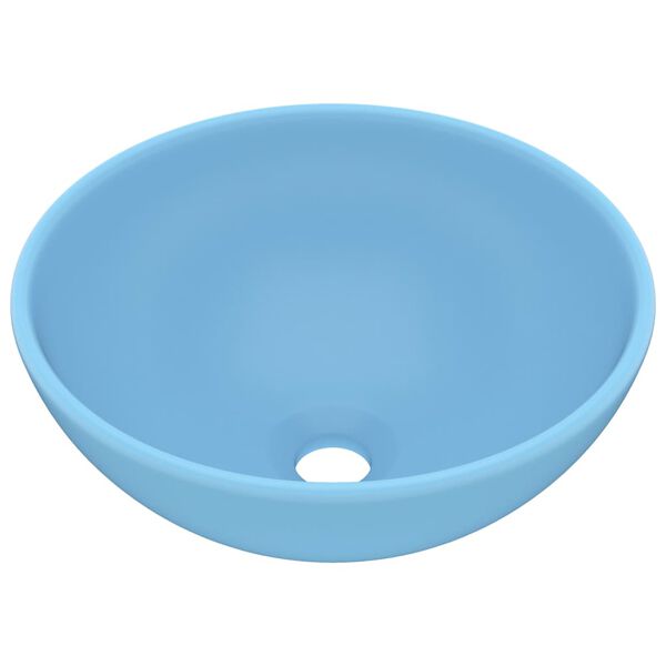 vidaXL Lyxigt runt handfat matt ljusblå 32,5x14 cm keramik
