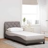 vidaXL Bed Frame with LED without Mattress Taupe 90x200 cm Fabric