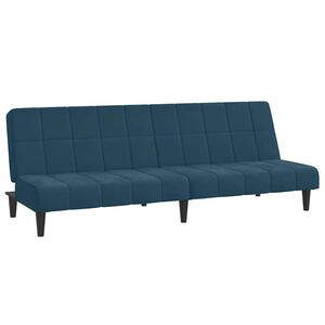 vidaXL B&auml;ddsoffa 2-sits bl&aring; sammet