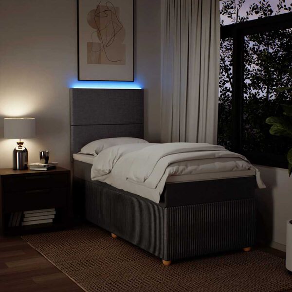 vidaXL Rams&auml;ng med madrass taupe 90x190 cm tyg