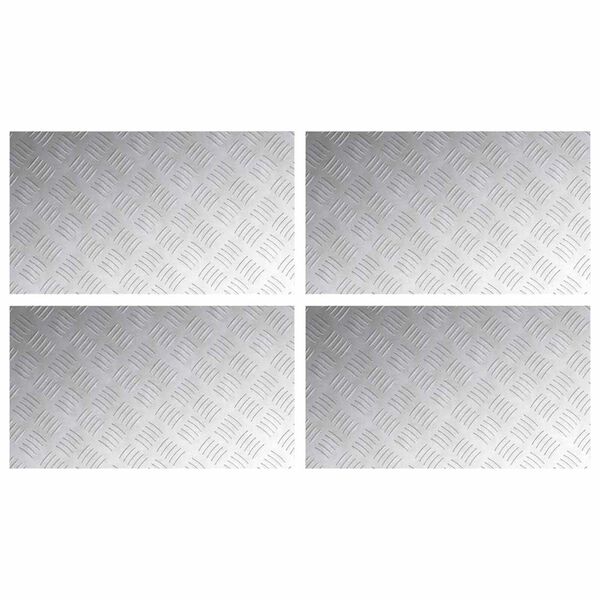 vidaXL Trappsteg Rektangul&auml;r 4 pcs Silver 70 x 40 cm Aluminium