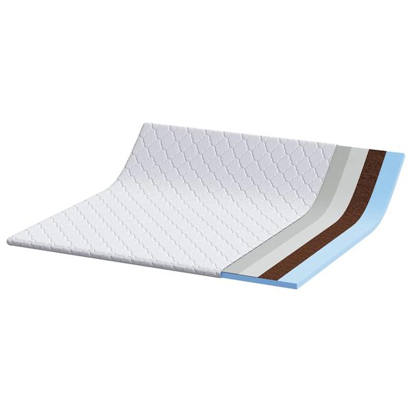 vidaXL Kokostopper Vit 200 x 200 cm Jacquard tyg