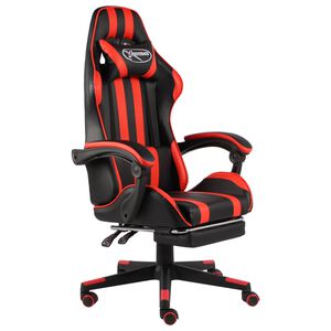 vidaXL Gamingstol med fotst&ouml;d svart och r&ouml;d konstl&auml;der