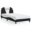 vidaXL Bed Frame "Viana" without Mattress Black and White 100x200 cm Faux Leather