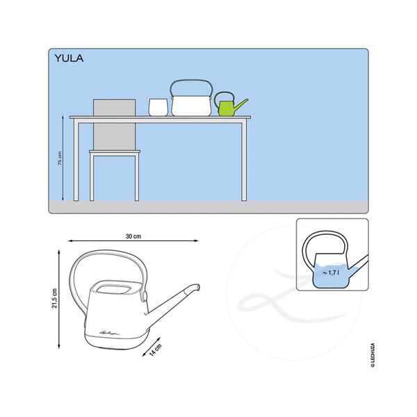 LECHUZA Vattenkanna YULA 1,7L vit och mullvadsbrun halvblank