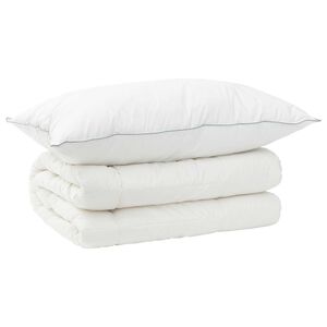 vidaXL T&auml;cke och kudde set 2 st 135x200 cm 4 &aring;rstider 350 GSM Ull Vit