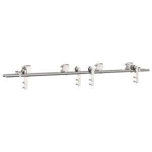 vidaXL Skjutd&ouml;rrsbeslag 183 cm rostfritt st&aring;l silver