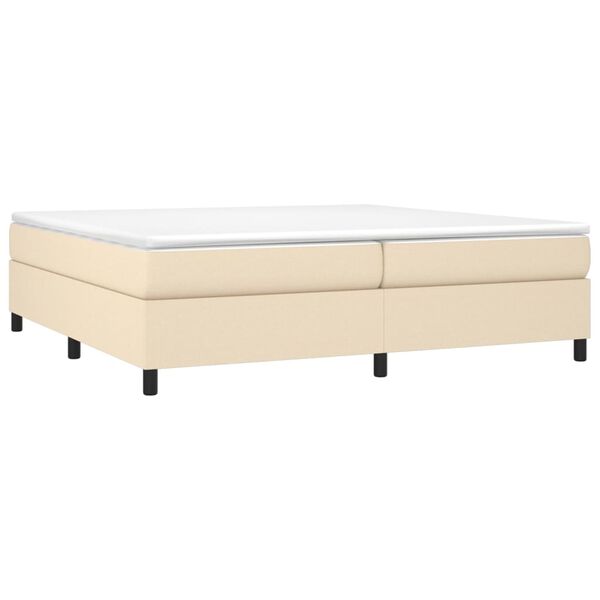 vidaXL Boxspring-s&auml;ngram gr&auml;ddvit 200x200 cm tyg