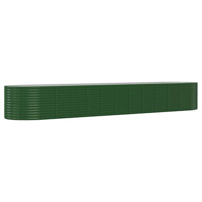 vidaXL Odlingslåda pulverlackerat stål 507x100x68 cm grön