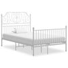 vidaXL S&auml;ngram utan madrass vit metall 120x200 cm