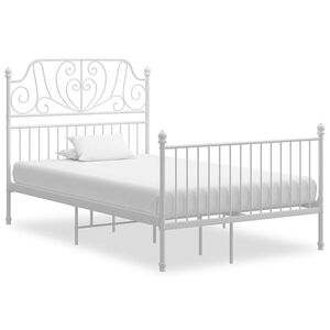 vidaXL S&auml;ngram utan madrass vit metall 120x200 cm