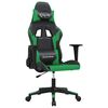 vidaXL Gamingstol med massage svart och gr&ouml;n konstl&auml;der