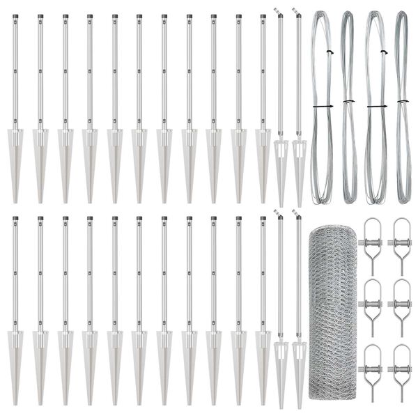 vidaXL St&auml;ngselstolpe Silver 50 x 0,4 m (25 mm n&auml;t) St&aring;l