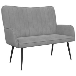 vidaXL 2-sits soffa Ljusgr&aring; 115 x 61 x 87 cm Sammet