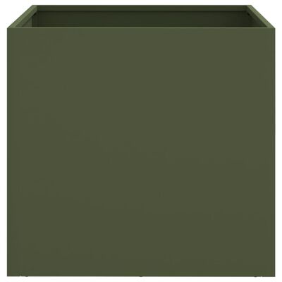 vidaXL Odlingslådor 2 st olivgrön 49x47x46 cm kallvalsat stål