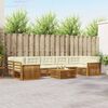 vidaXL Utomhussoffset med kudde 8 pcs Naturlig och Gr&auml;dde
