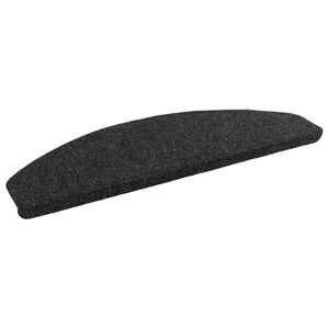 vidaXL Sj&auml;lvh&auml;ftande trappmattor 15 st 80 x 28 x 3,5 cm Svart