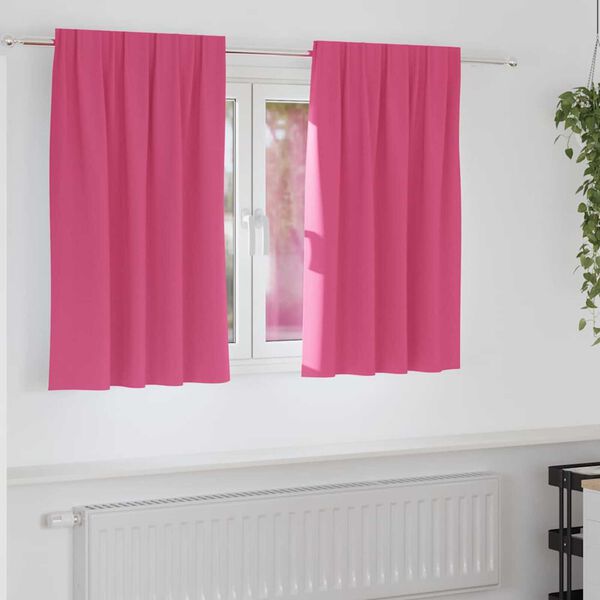 vidaXL Mörkläggningsgardiner med Ringar 2 pcs Klart Pink 140 x 140 cm