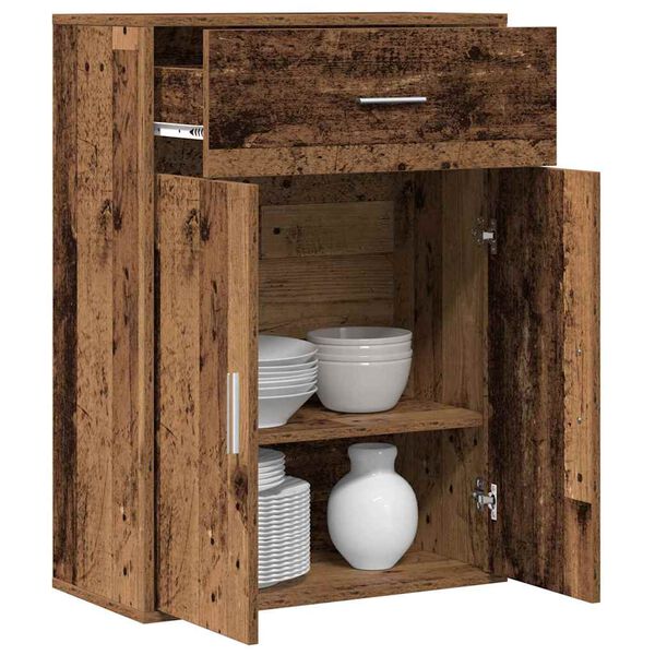 vidaXL Sideboard med l&aring;da Gammalt tr&auml; 60 x 30 x 84 cm Konstruerat tr&auml;