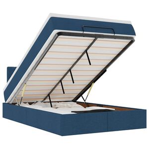 vidaXL Ottoman s&auml;ng med madrass bl&aring; 120x200 cm tyg
