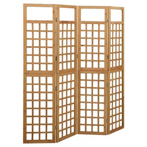 vidaXL Rumsavdelare/Spalj&eacute; 4 paneler massiv furu 161x180 cm