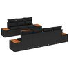 vidaXL Tr&auml;dg&aring;rdsoffset 8 st Svart Poly rattan