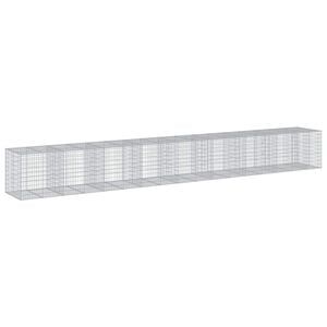 vidaXL Gabionkorg med skydd 850x100x100 cm galvaniserat j&auml;rn