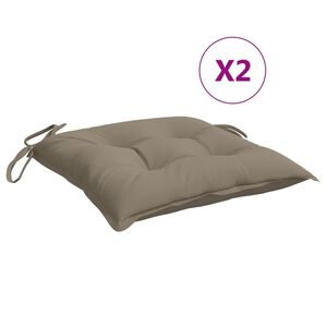 vidaXL Stolsdynor 2 st taupe 40x40x7 cm oxfordtyg