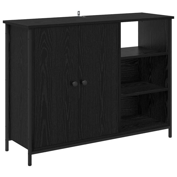 vidaXL Sideboard Svart Ek 100 x 33 x 75 cm Konstruerat tr&auml;