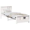 vidaXL S&auml;ngram med hylla med huvudgavel Vit 90 x 190 cm Massivt furu