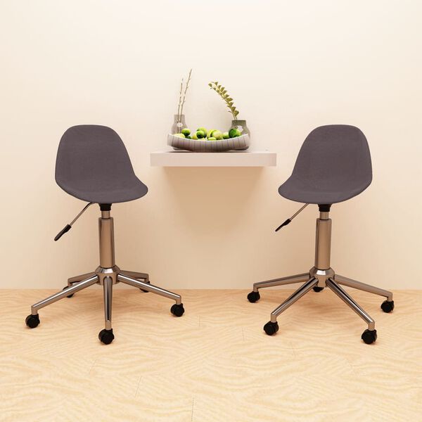 vidaXL Snurrbara matstolar 2 st taupe tyg