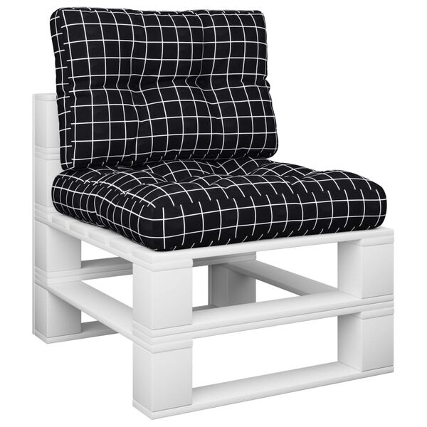 vidaXL Palldynor 2 st svartrutig tyg