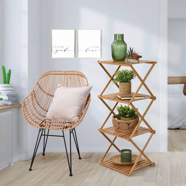 Home&Styling Hopf&auml;llbar hylla 4 plan bambu