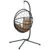 vidaXL H&auml;ngstol med stativ taupe rotting och st&aring;l