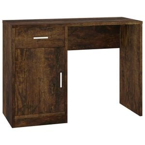 vidaXL Skrivbord l&aring;dor & sk&aring;p r&ouml;kf&auml;rgad ek 100x40x73cm konstruerat tr&auml;