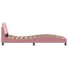 vidaXL Bed Frame with Headboard "Dover" Pink 90x200 cm Velvet