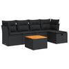 vidaXL Loungegrupp med dynor 6 delar svart konstrotting