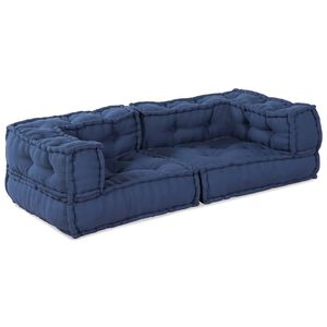 vidaXL Modulsofa enhet 3 st Tyg Indigo 140 x 70 x 36 cm